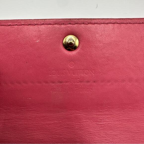 Louis Vuitton Monogram Vernis Porte Feuille Sarah Long Bifold Wallet Red 7.5 x 4 - Picture 3 of 14